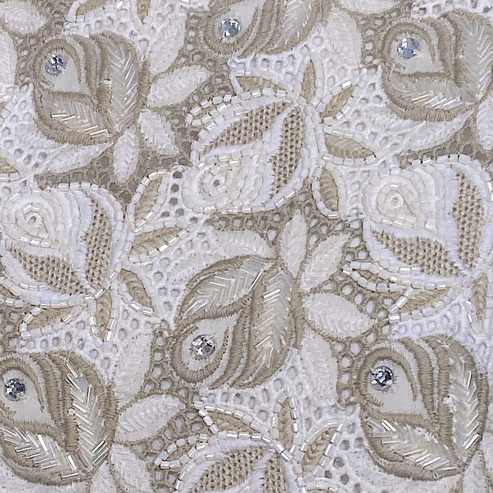 🆕 Alice + Olivia Lizzie Embellished Cream and Brown Floral Mini Shift Dress - Picture 4 of 10